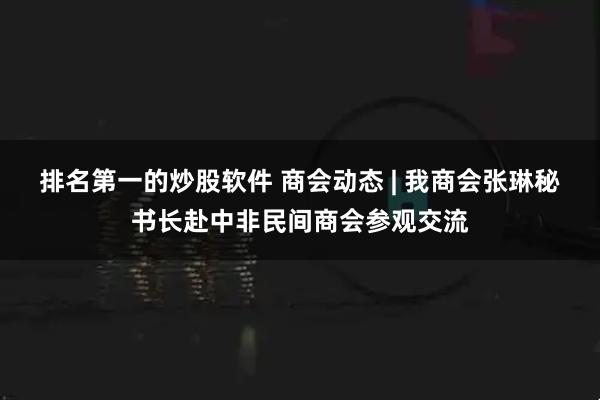 排名第一的炒股软件 商会动态 | 我商会张琳秘书长赴中非民间商会参观交流