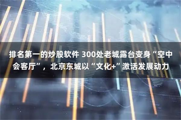 排名第一的炒股软件 300处老城露台变身“空中会客厅”，北京东城以“文化+”激活发展动力